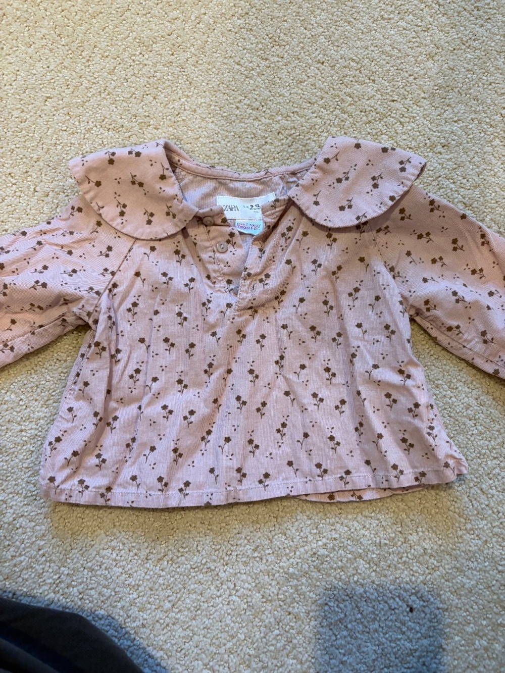 Zara Mauve and Brown collared top